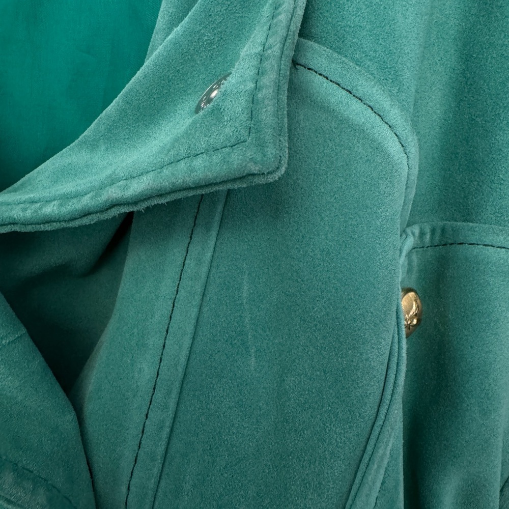 Vintage Suede Leather Cropped Bomber Jacket - Picture 4 of 11